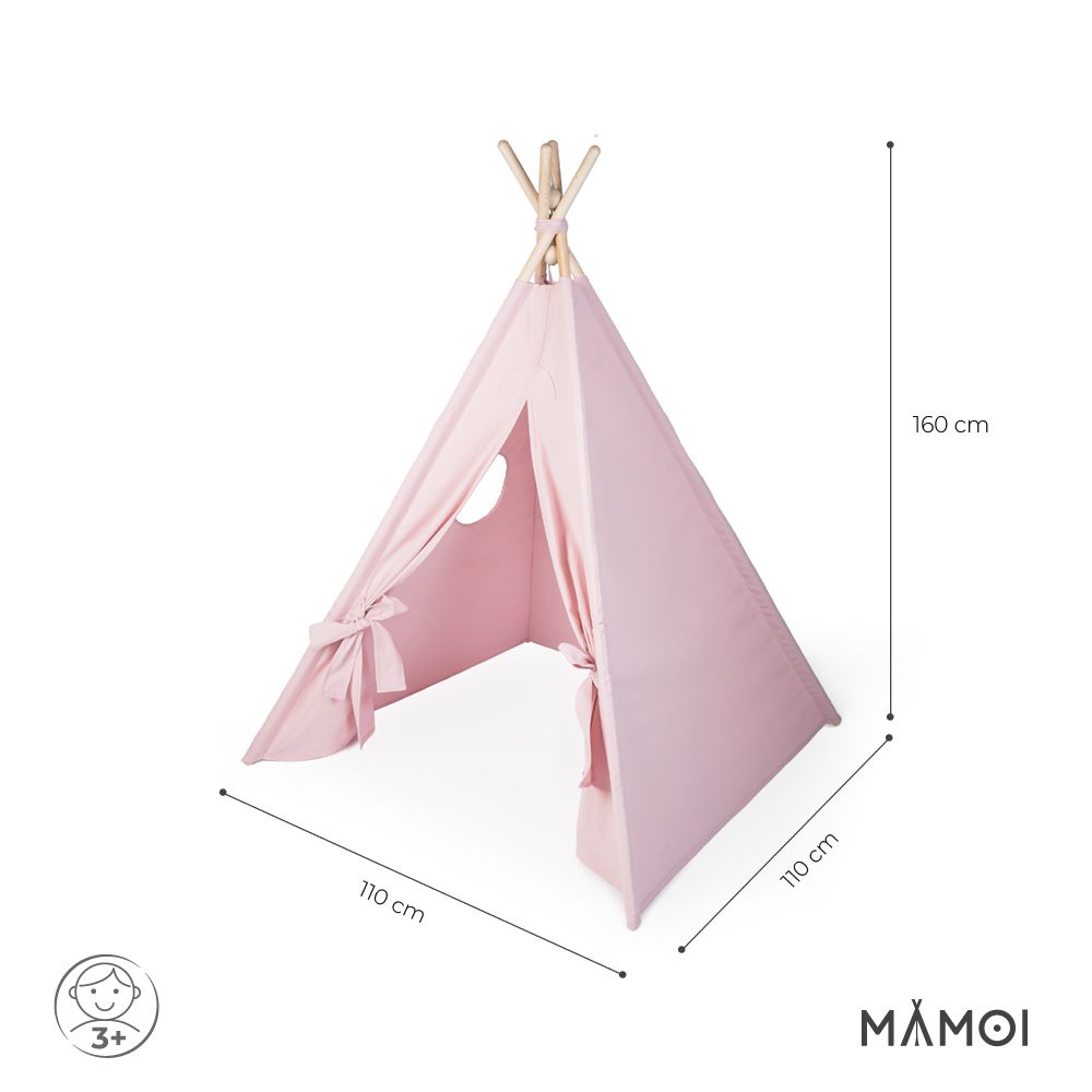 MAMOI® Tipi tente pour enfant, Teepee interieur pour bebe et enfants, Tipee cabane sensorielle pour chambre bébé, Tipis avec tapis, Tente de jeux pour fille et garcon-2