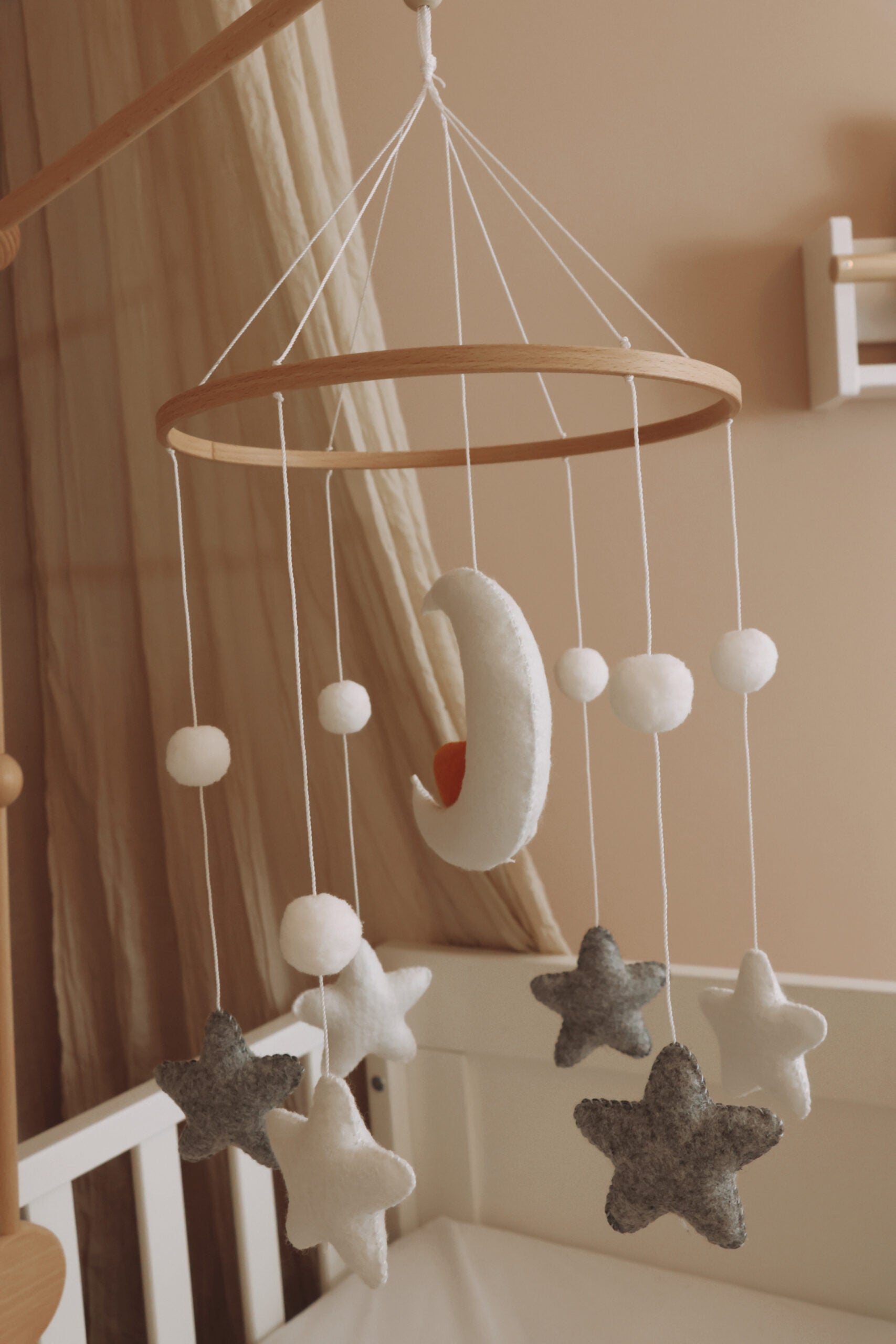 Handmade Sleepy fox baby mobile-2