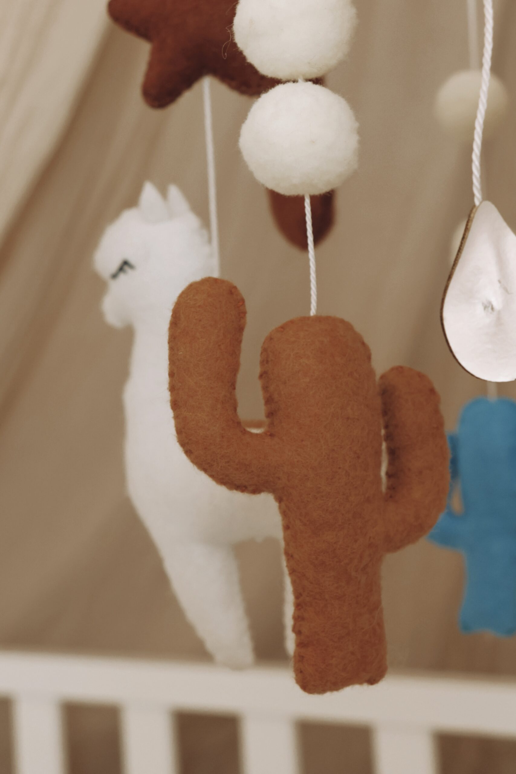 Handmade Lama baby mobile-2