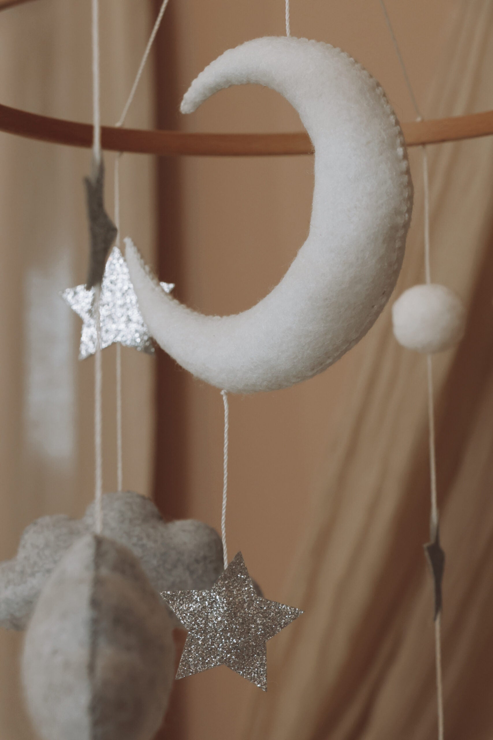 Handmade Moon And Stars baby mobile-10